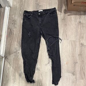 Abercrombie & Fitch Charcoal Distressed Skinny Jeans
